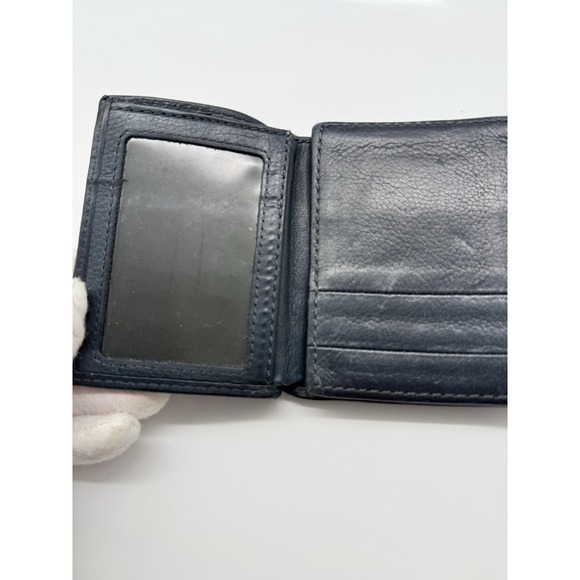 Fossil Brooks Trifold Wallet Blue Leather - Picture 5 of 8